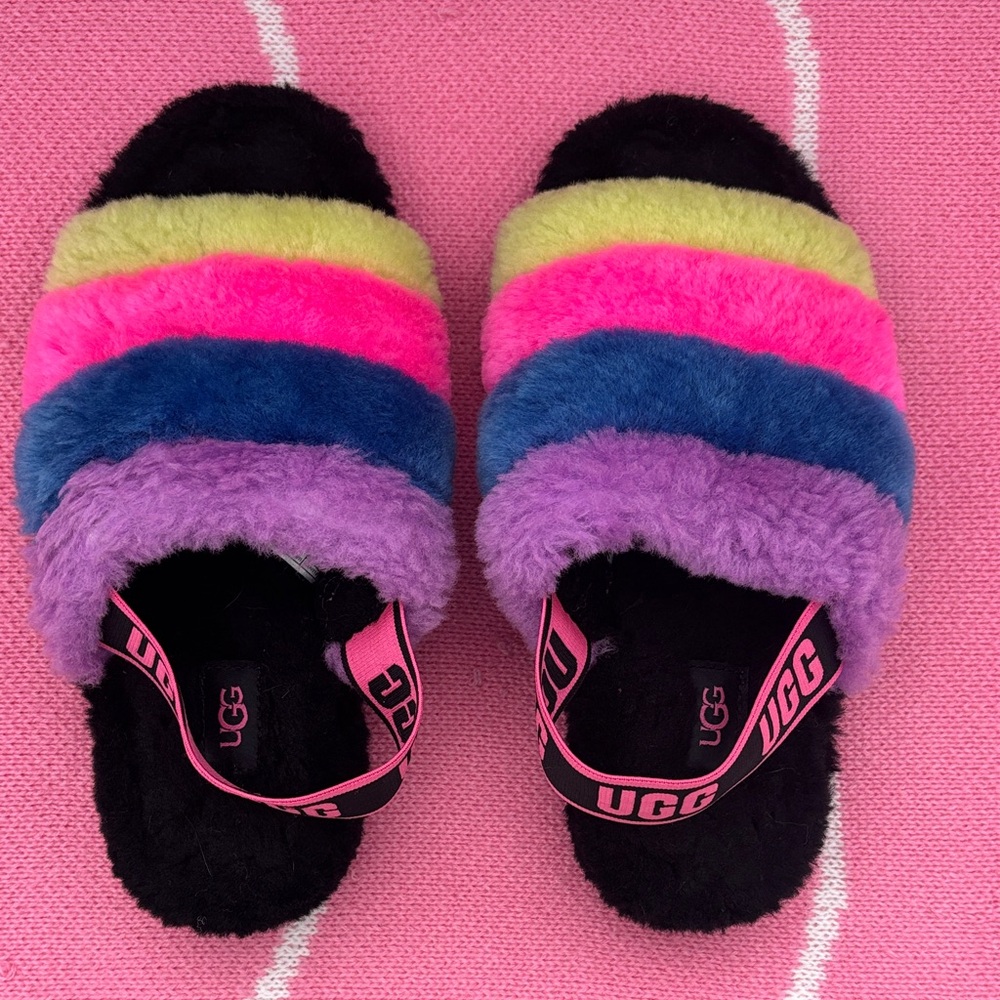 UGG Multicolor Fluffy Slippers
